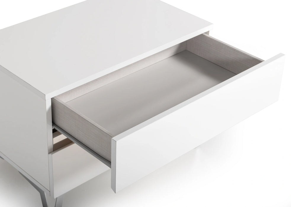 Angela - Italian Modern White Eco Leather 4-Piece Bedroom Set