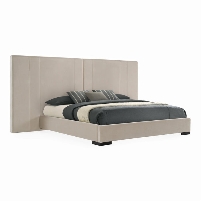 Penrose - Modern Beige Fabric Bed