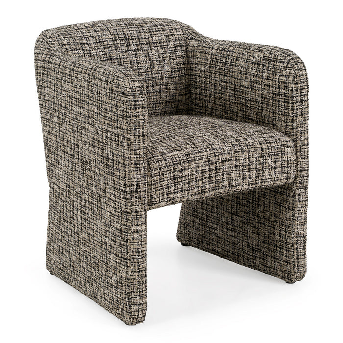 Oldford - Modern Beige + Black Fabric Dining Chair