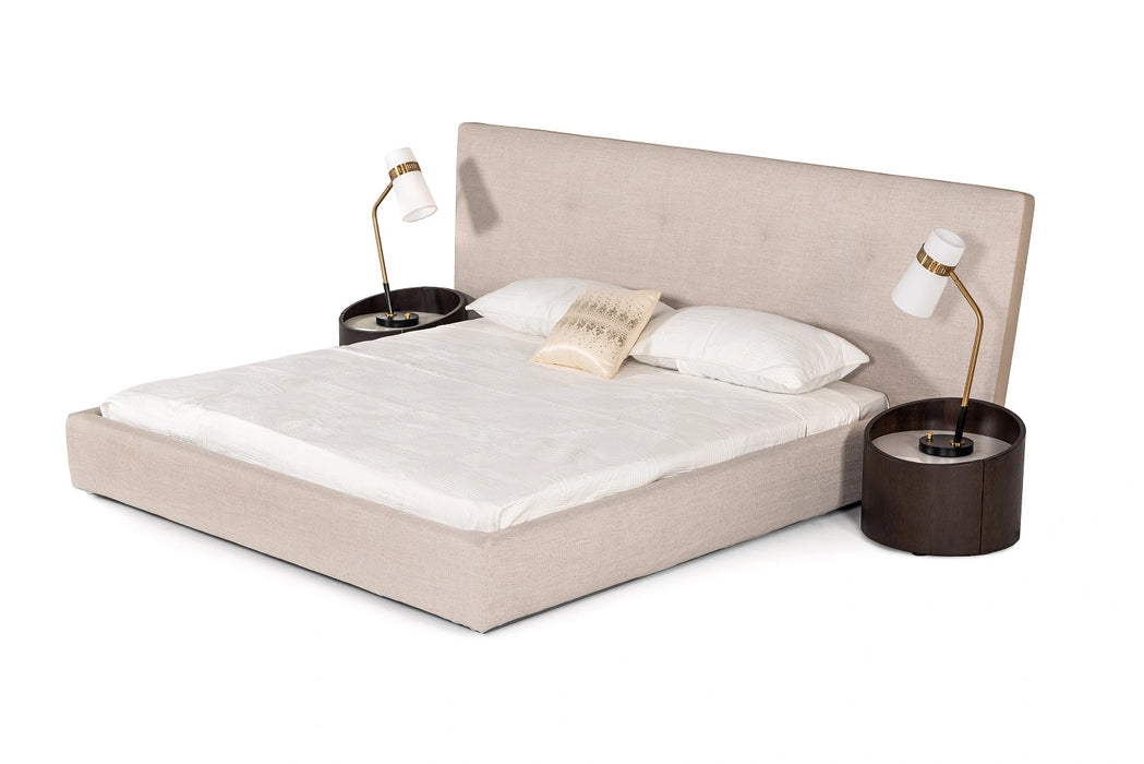 Brittany - Modern Beige Fabric Bed