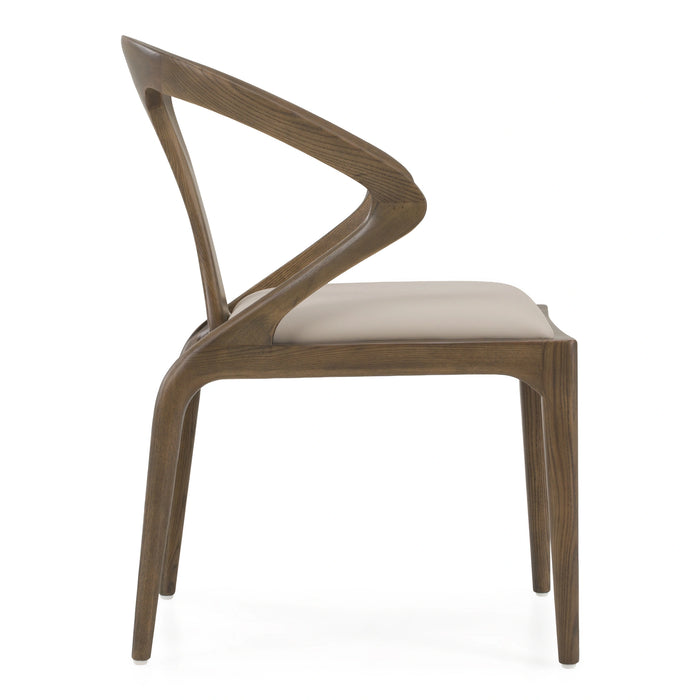 Campbell - Mid-Century Modern Grey Leatherette & Grey Ash Dining Chair