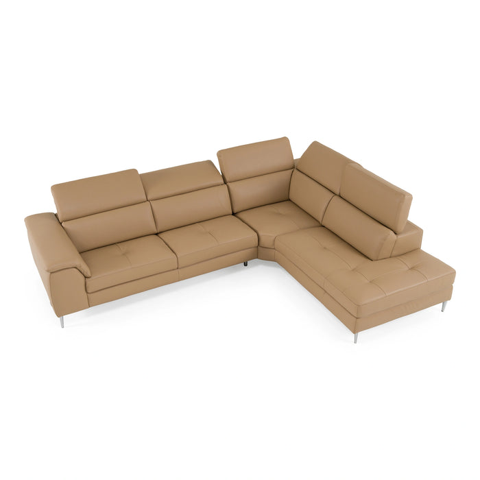 Viola - Italian Contemporary Deserto Leather Right Facing Sectional Sofa