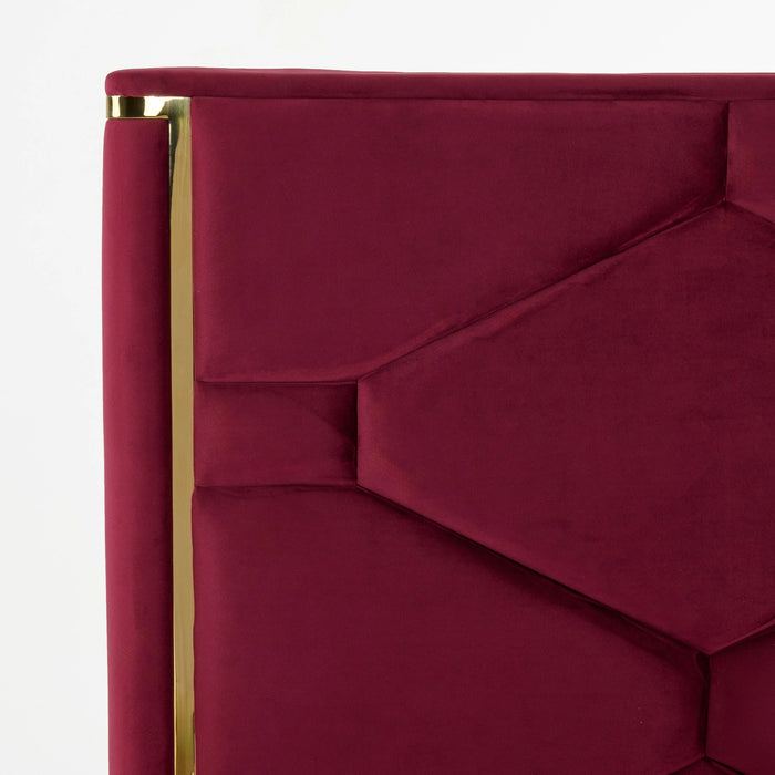 Janet - Modern Red Velvet + Gold Bed