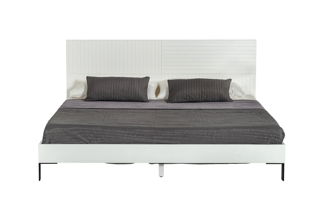 Valencia Contemporary White Bed