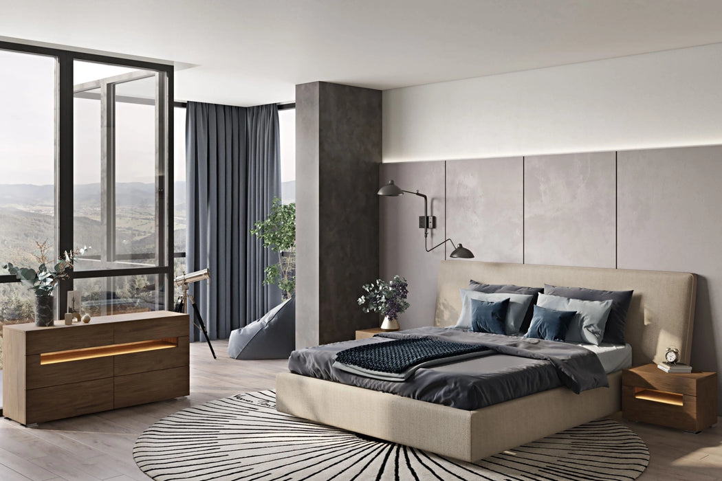 Brittany - Modern Beige Fabric Bed
